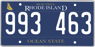 RI license plate 993463