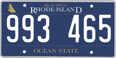 RI license plate 993465