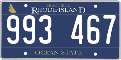 RI license plate 993467