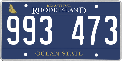 RI license plate 993473
