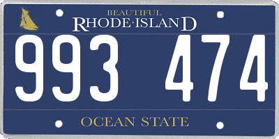 RI license plate 993474
