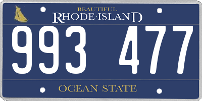 RI license plate 993477