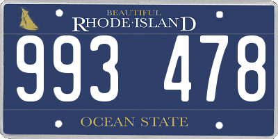 RI license plate 993478