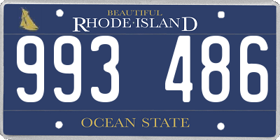 RI license plate 993486
