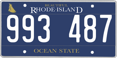RI license plate 993487