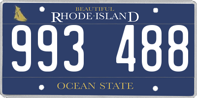 RI license plate 993488