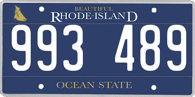 RI license plate 993489