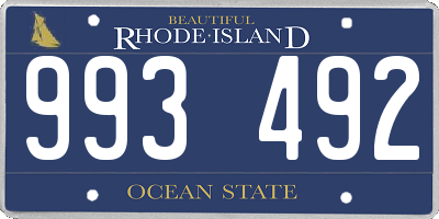 RI license plate 993492