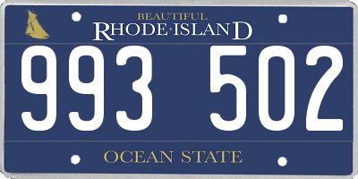 RI license plate 993502