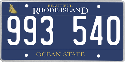 RI license plate 993540