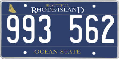 RI license plate 993562