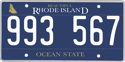 RI license plate 993567