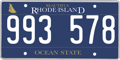 RI license plate 993578