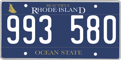 RI license plate 993580