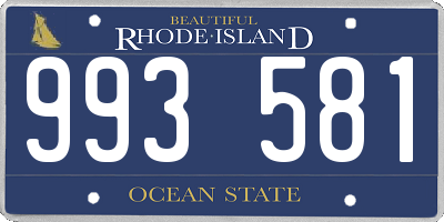 RI license plate 993581