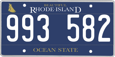 RI license plate 993582