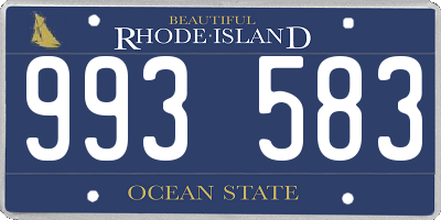 RI license plate 993583