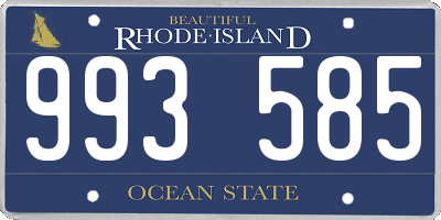 RI license plate 993585