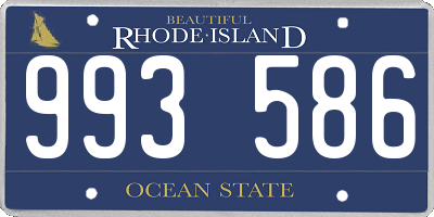 RI license plate 993586