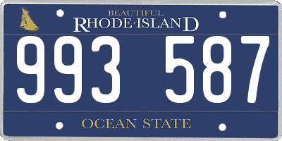RI license plate 993587