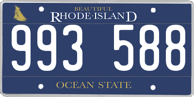 RI license plate 993588