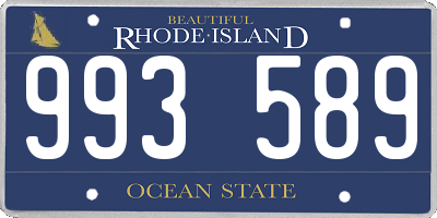 RI license plate 993589