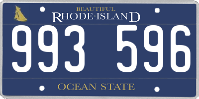 RI license plate 993596