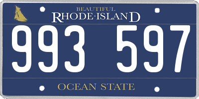 RI license plate 993597