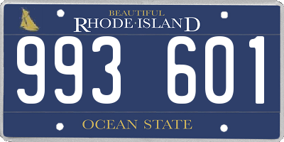 RI license plate 993601