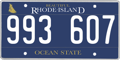 RI license plate 993607