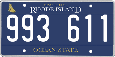 RI license plate 993611