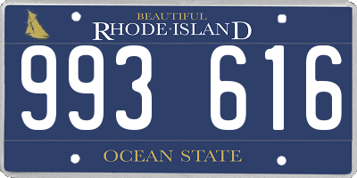 RI license plate 993616