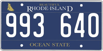 RI license plate 993640