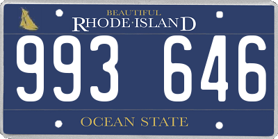 RI license plate 993646
