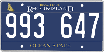 RI license plate 993647