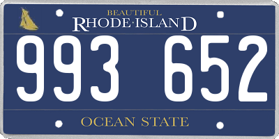 RI license plate 993652