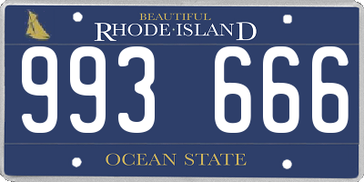 RI license plate 993666