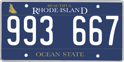 RI license plate 993667
