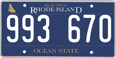 RI license plate 993670