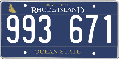 RI license plate 993671