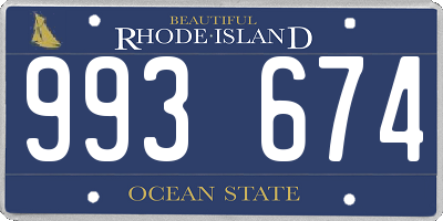 RI license plate 993674