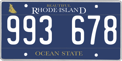RI license plate 993678