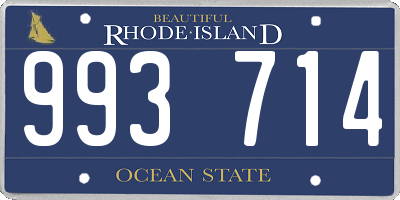 RI license plate 993714