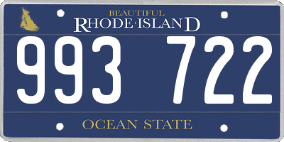 RI license plate 993722