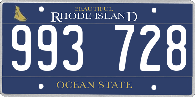 RI license plate 993728
