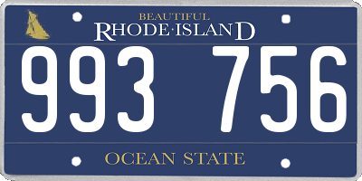 RI license plate 993756