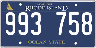 RI license plate 993758