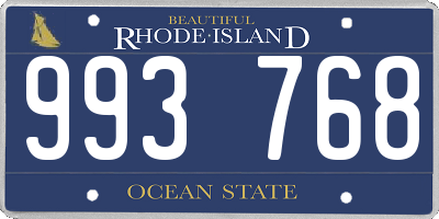 RI license plate 993768