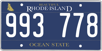 RI license plate 993778