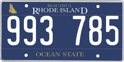 RI license plate 993785